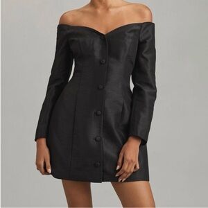 ▪️Anthropologie HUTCH Long-Sleeve Off-The-Shoulder Mini Dress in Black